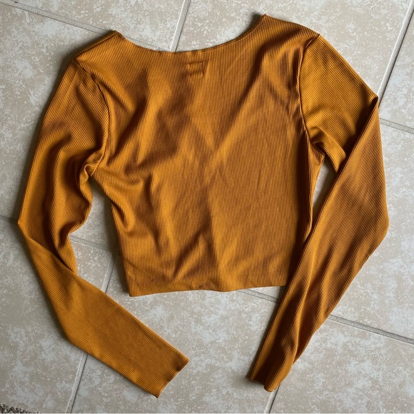 Urban outfitters nwt BDG Nala notch Henley crop top rust orange - Picture 6 of 15